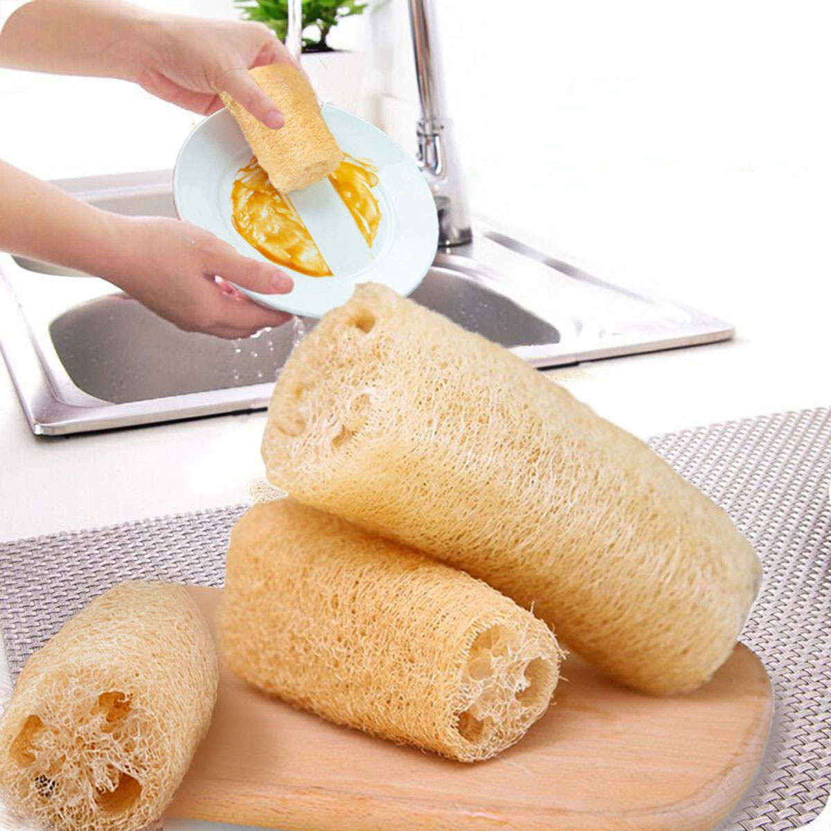 Body Loofah Natural - 1 adet doğal lif kabağı süngeri