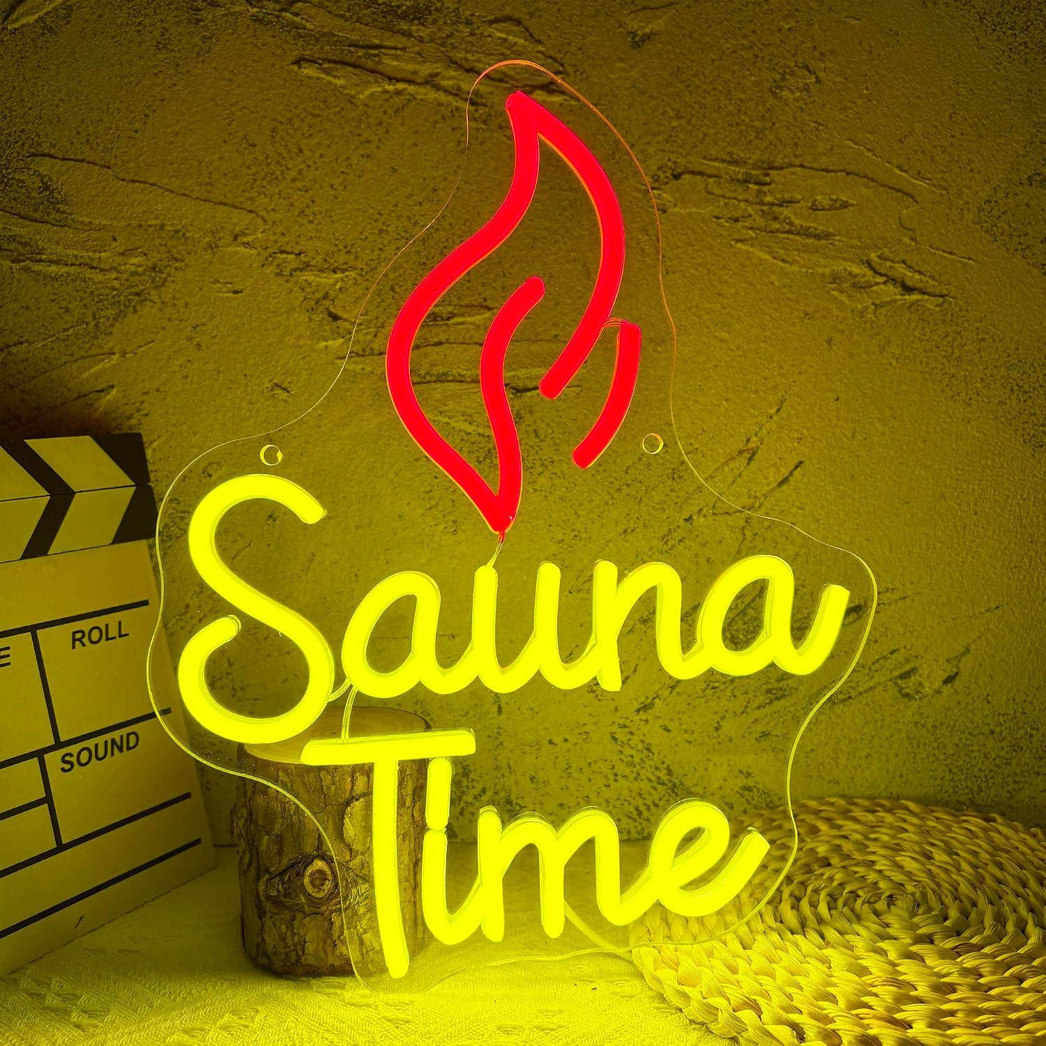 Home Spa Wellness - Sauna Zamanı Neon Tabela USB Kısılabilir